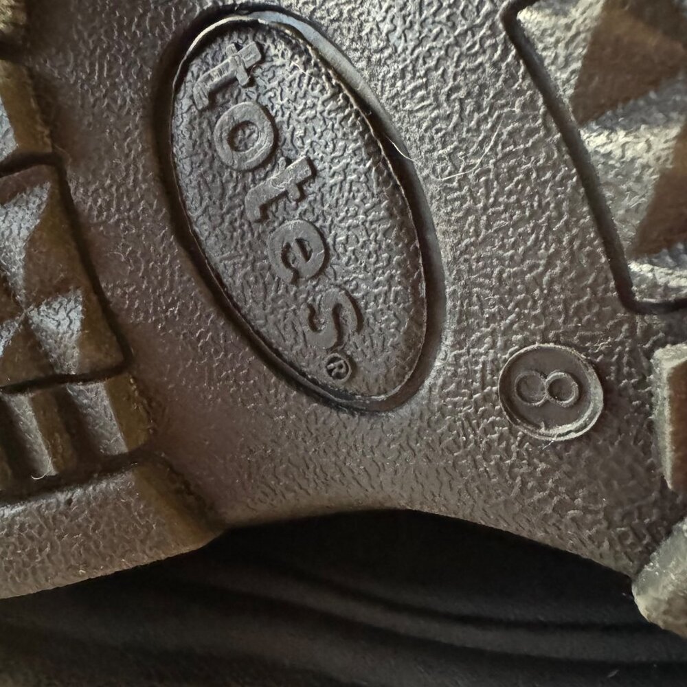 Totes Men's Winter Duck Boots Size 8 Brown & Black Water-Resistant Rubber & Sued - Picture 8 of 8